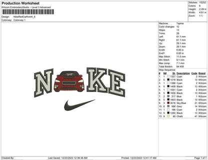 Nike Red Car front