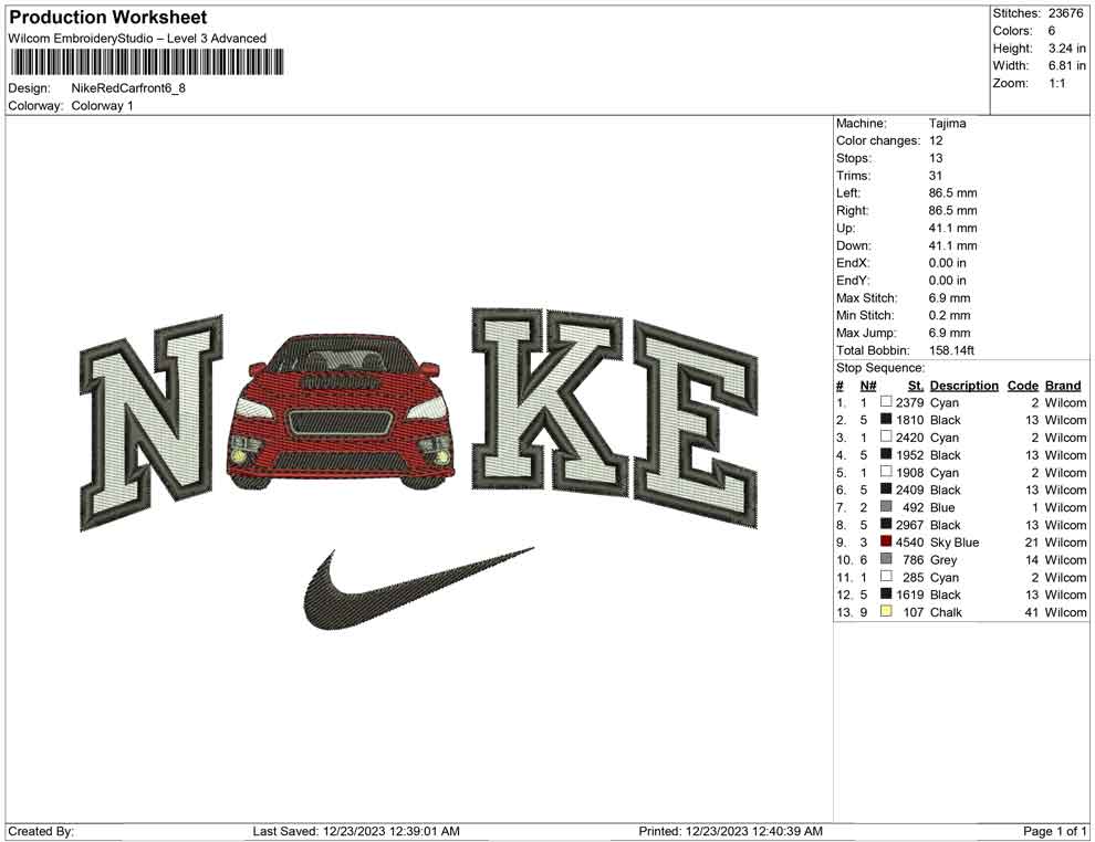 Nike Red Car front