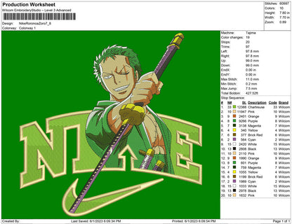 Nike Roronoa Zoro