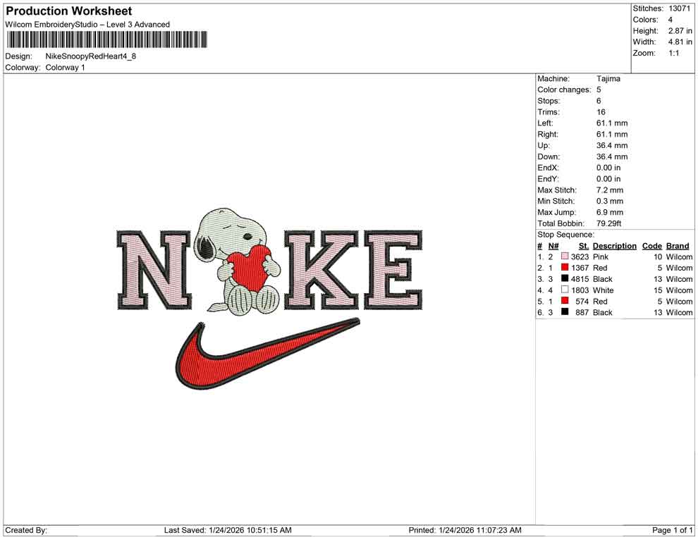 Nike Snoopy Red Heart