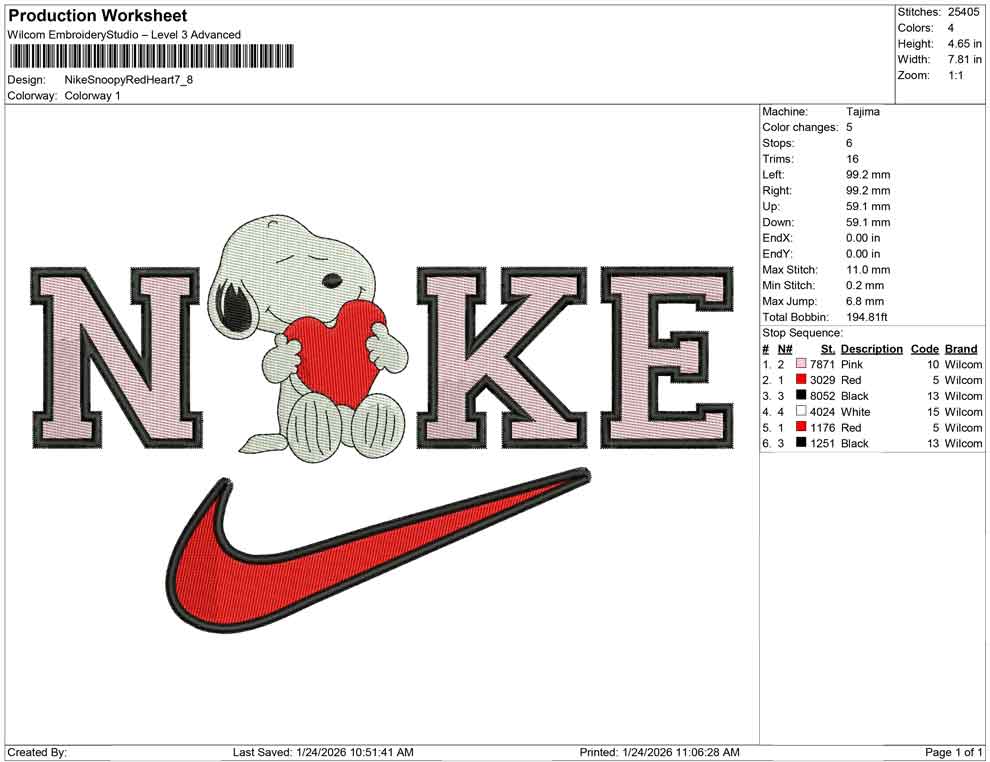 Nike Snoopy Red Heart