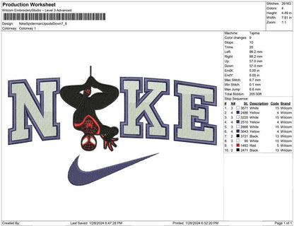 Nike Spiderman Upside Down