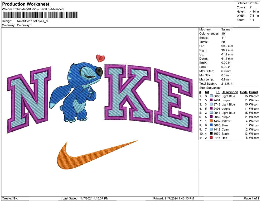 Nike Stitch Kiss Love