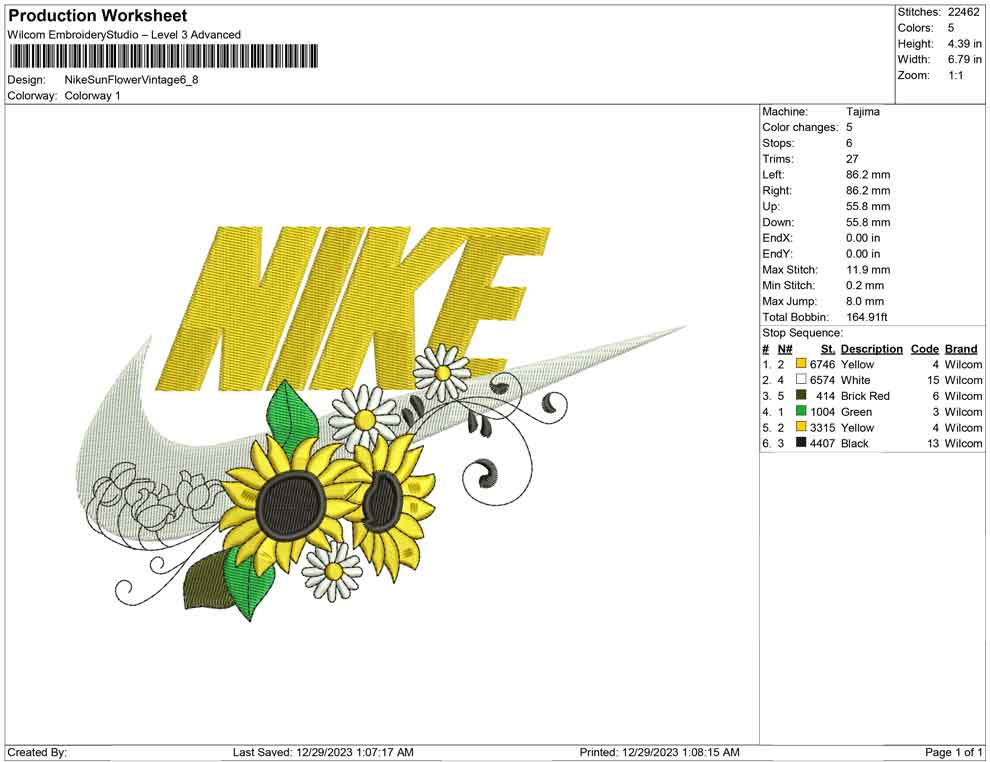 Nike Sun Flower vintage