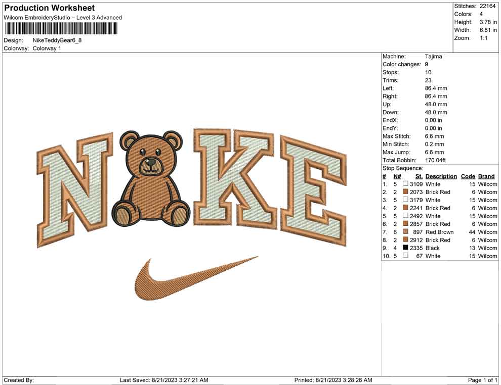 Nike teddy bear