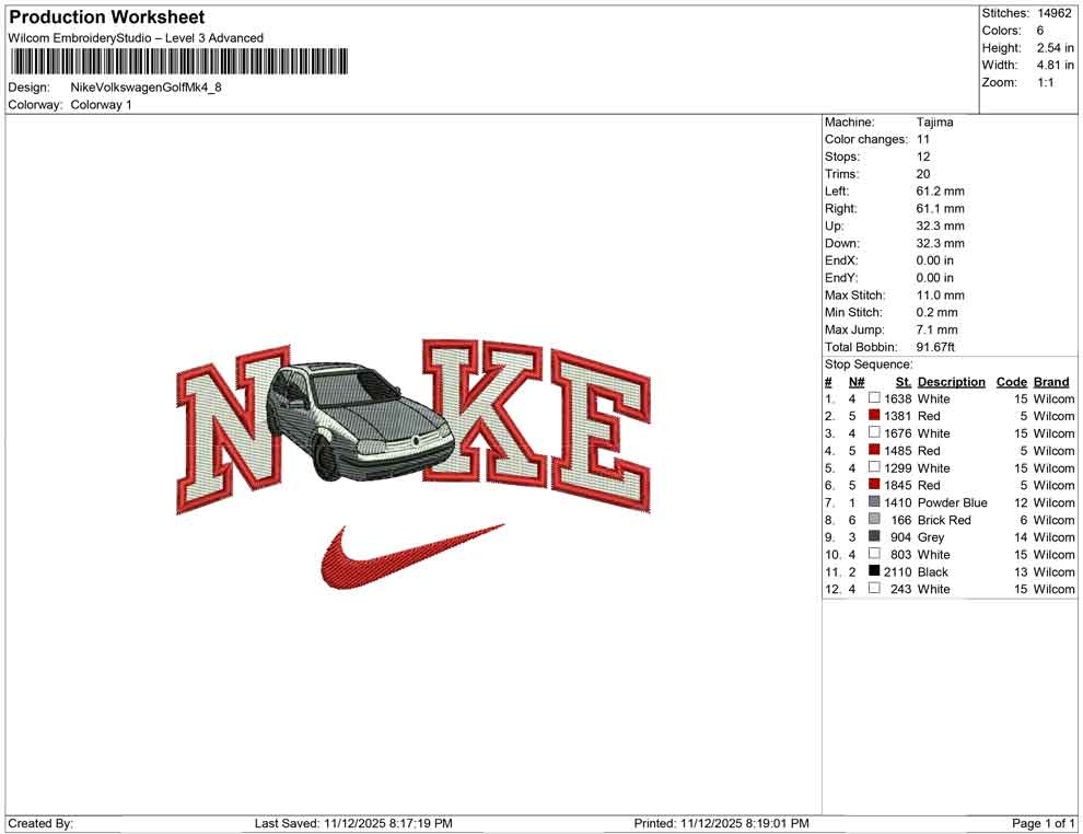 Nike Volkswagen Golf Mk