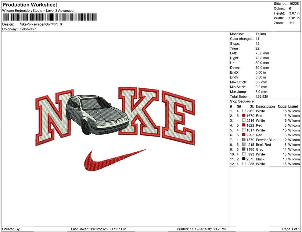 Nike Volkswagen Golf Mk
