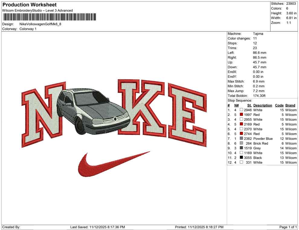 Nike Volkswagen Golf Mk