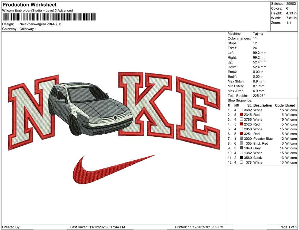 Nike Volkswagen Golf Mk