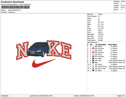 Nike VW blue car