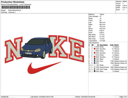 Nike VW blue car