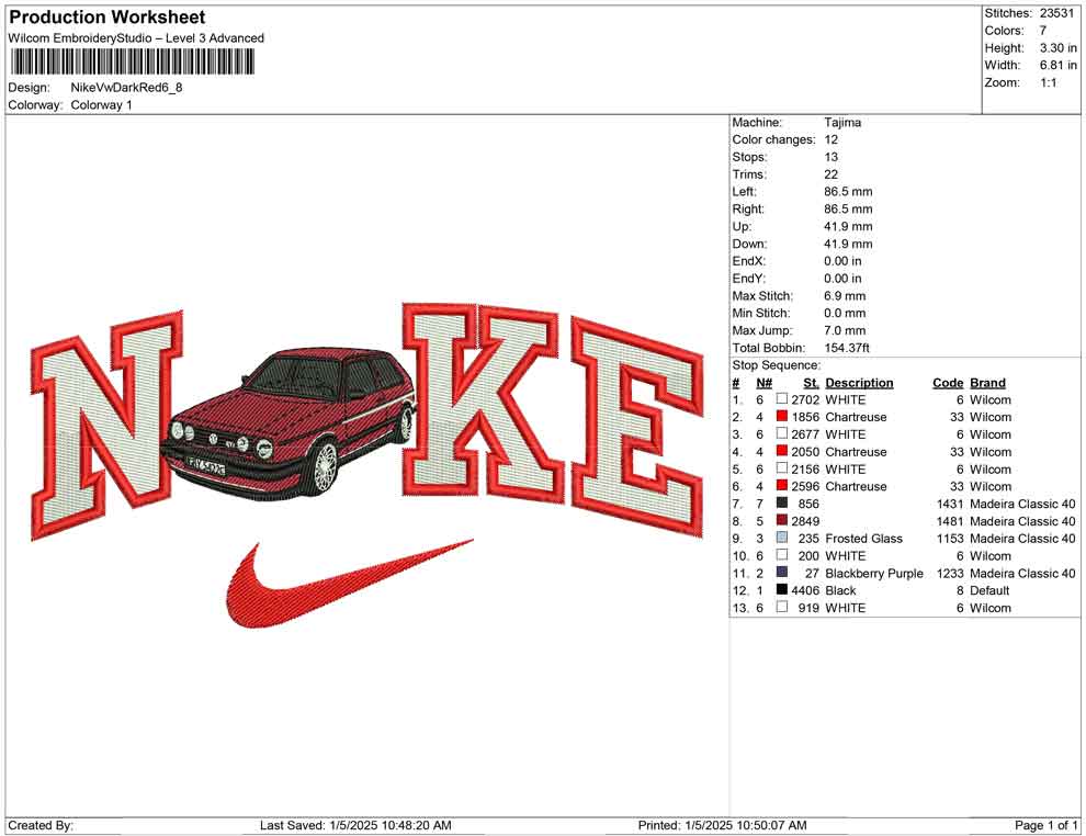 Nike Vw Dark Red