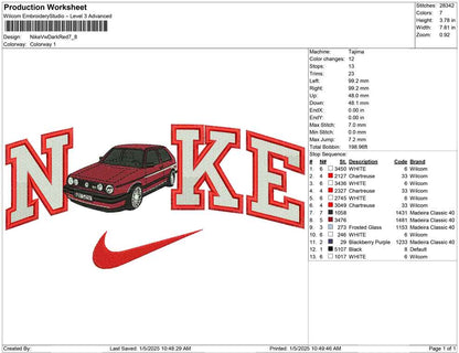 Nike Vw Dark Red