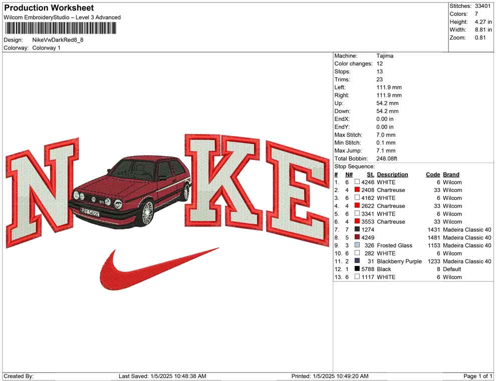 Nike Vw Dark Red