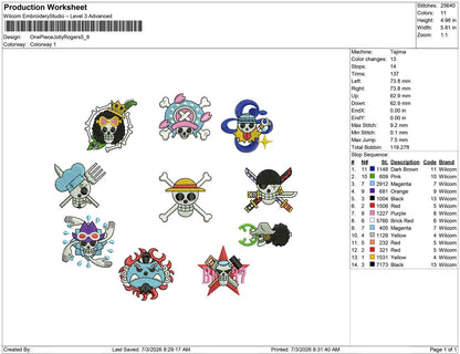 One Piece Jolly Rogers