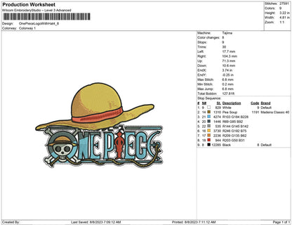 One Piece Logo with hat