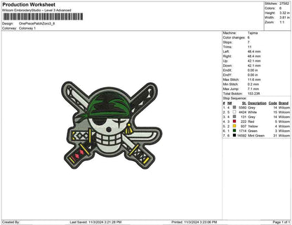 One Piece Patch Zoro