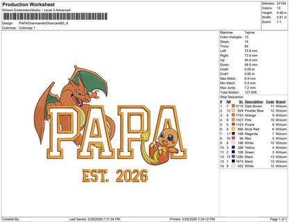 PAPA Charmander Charizard B