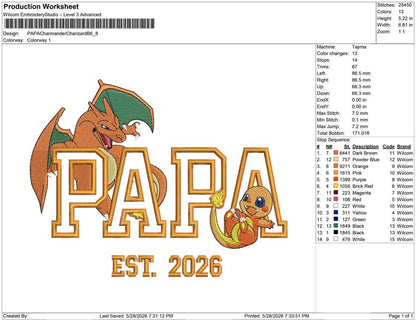 PAPA Charmander Charizard B