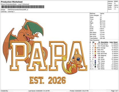 PAPA Charmander Charizard B