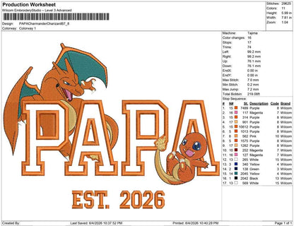 PAPA Charmander Charizard B
