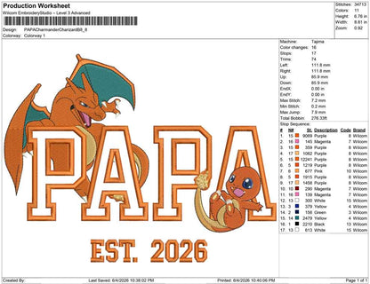 PAPA Charmander Charizard B
