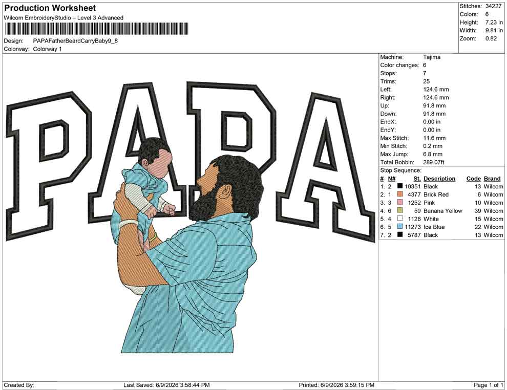 PAPA Father Beard Carry Baby