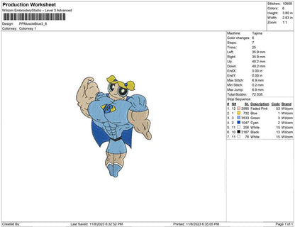 Power puff muscle Blue