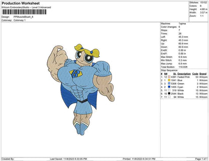 Power puff muscle Blue