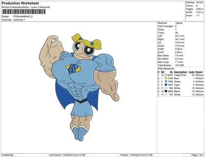 Power puff muscle Blue