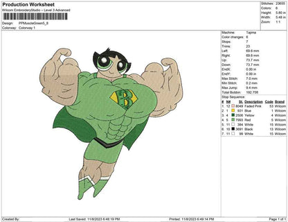 Power puff muscle Green