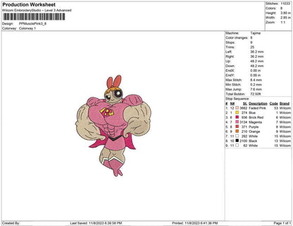 Power puff muscle pink