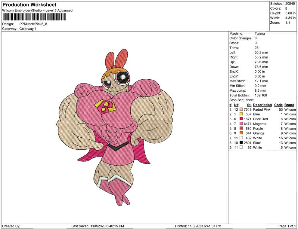 Power puff muscle pink
