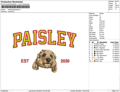Paisley Dog Head