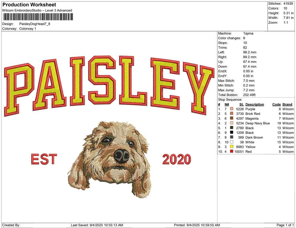 Paisley Dog Head
