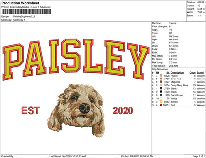 Paisley Dog Head