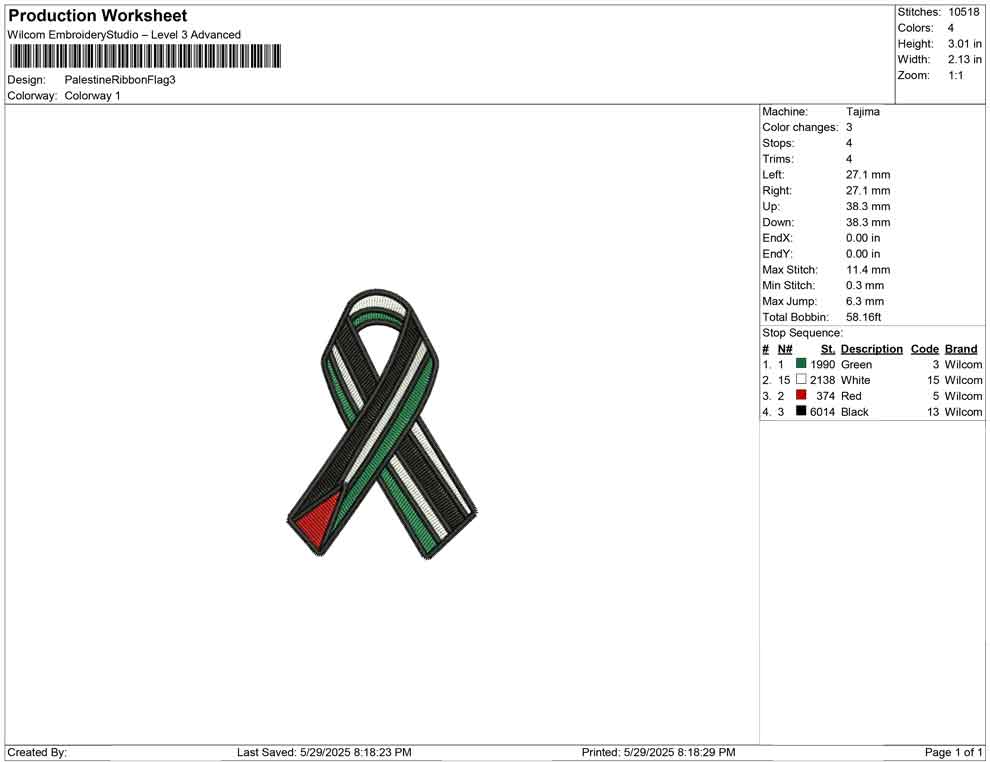 Palestine Ribbon Flag