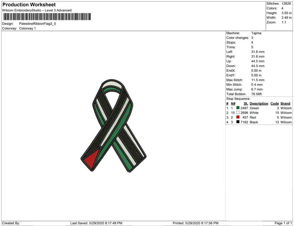 Palestine Ribbon Flag