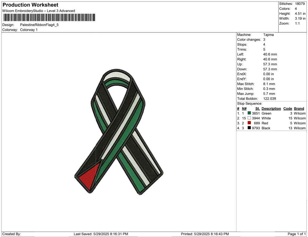 Palestine Ribbon Flag