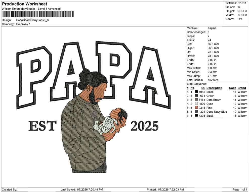 Papa Beard Carry Baby