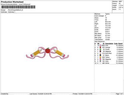Pencil Coquette Bow