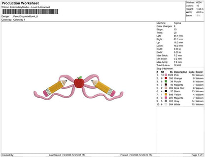 Pencil Coquette Bow