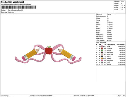 Pencil Coquette Bow