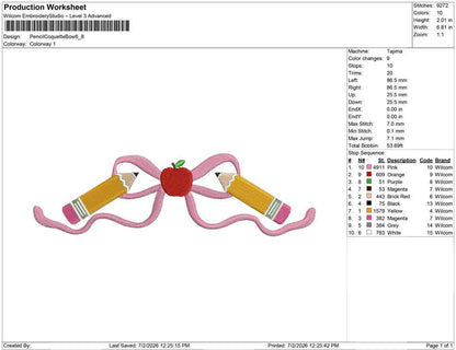 Pencil Coquette Bow