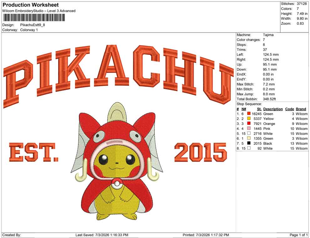 Pikachu Est B