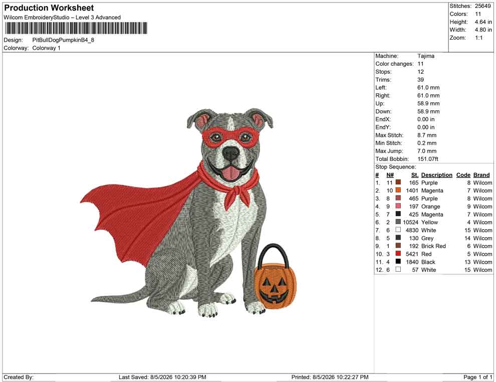 PitBull Dog Pumpkin B