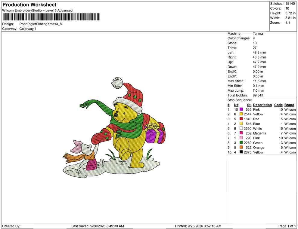 Pooh Piglet Skating Xmas