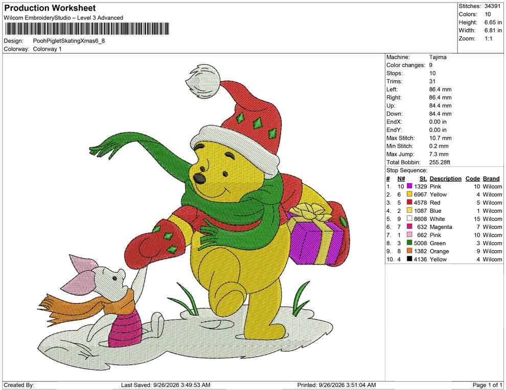 Pooh Piglet Skating Xmas