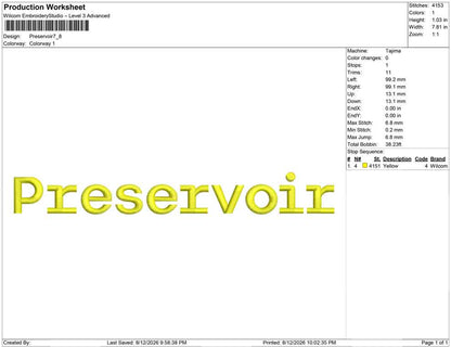 Preservoir