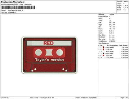 Red Taylor version cassette